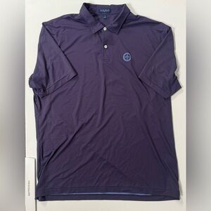 Peter Millar Crown Crafted Polo Geometric Short Sleeve Logo Golf Purple Men XL